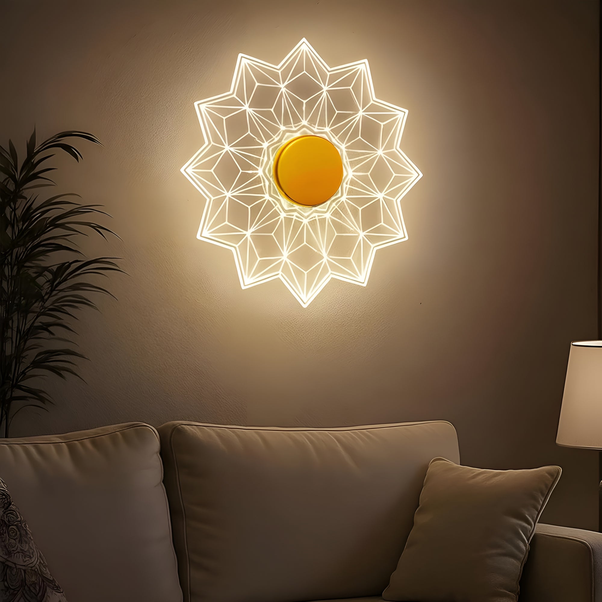 Luxury Diamond 3-Color LED Wall & Ceiling Light | Geometric Acrylic Lamp