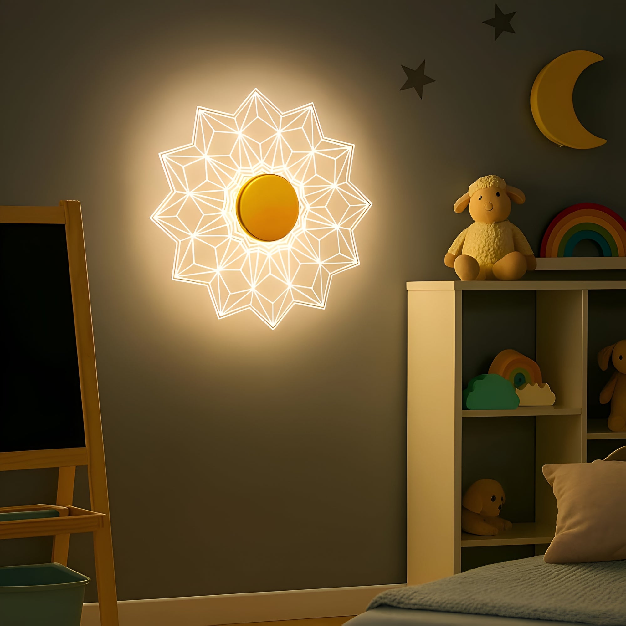 Luxury Diamond 3-Color LED Wall & Ceiling Light | Geometric Acrylic Lamp