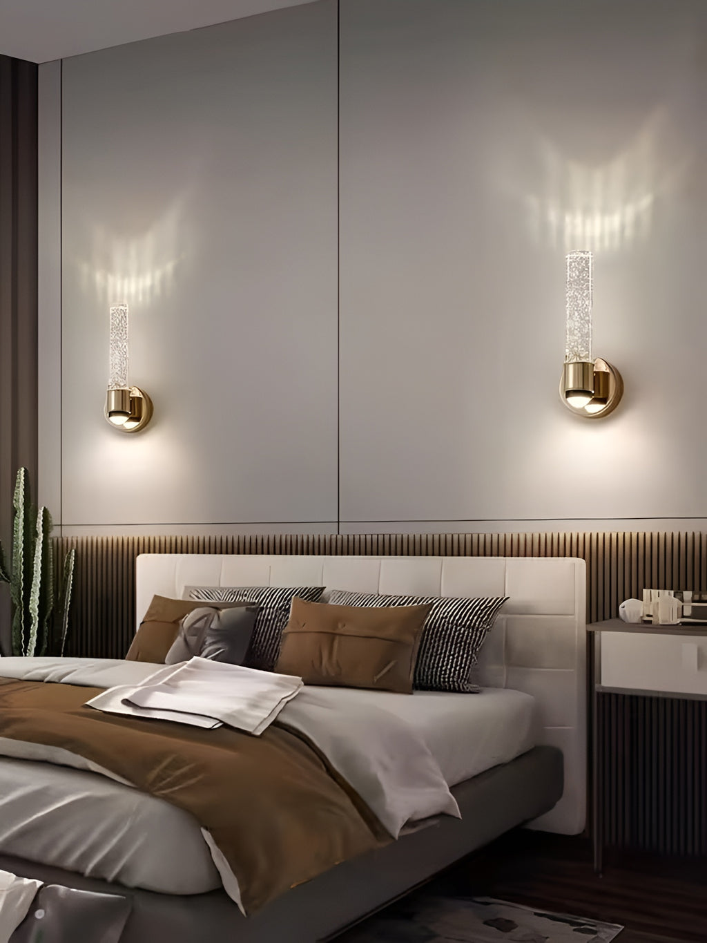 Crystal Bubble LED Wall Light | Gold Finish, 3 Color Modes