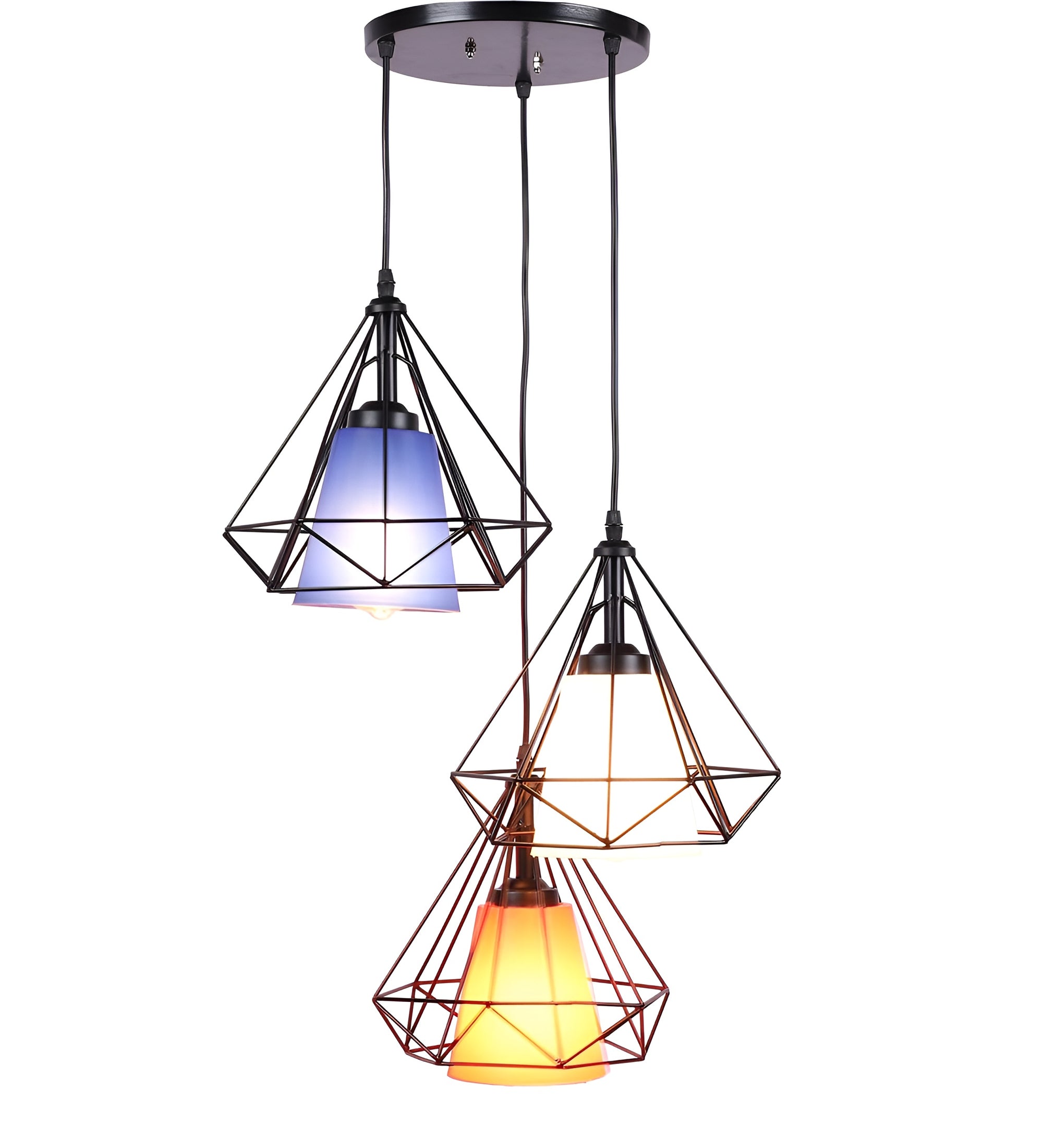 Cluster of 3 Multicolor Hanging Lights