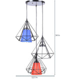 Cluster of 3 Multicolor Hanging Lights