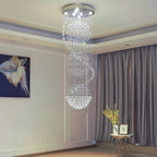 Long Crystal Staircase Chandelier Light