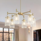 Crystal Gold 6-Light Chandelier | Modern Ceiling Fixture