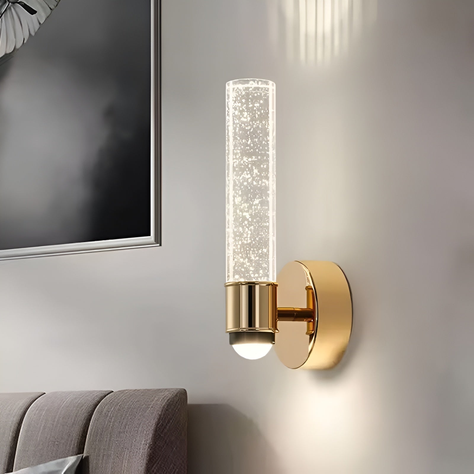 Crystal Bubble LED Wall Light | Gold Finish, 3 Color Modes