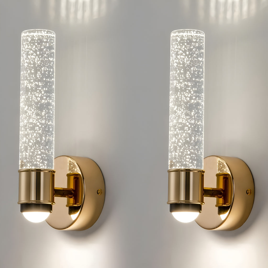 Crystal Bubble LED Wall Light | Gold Finish, 3 Color Modes