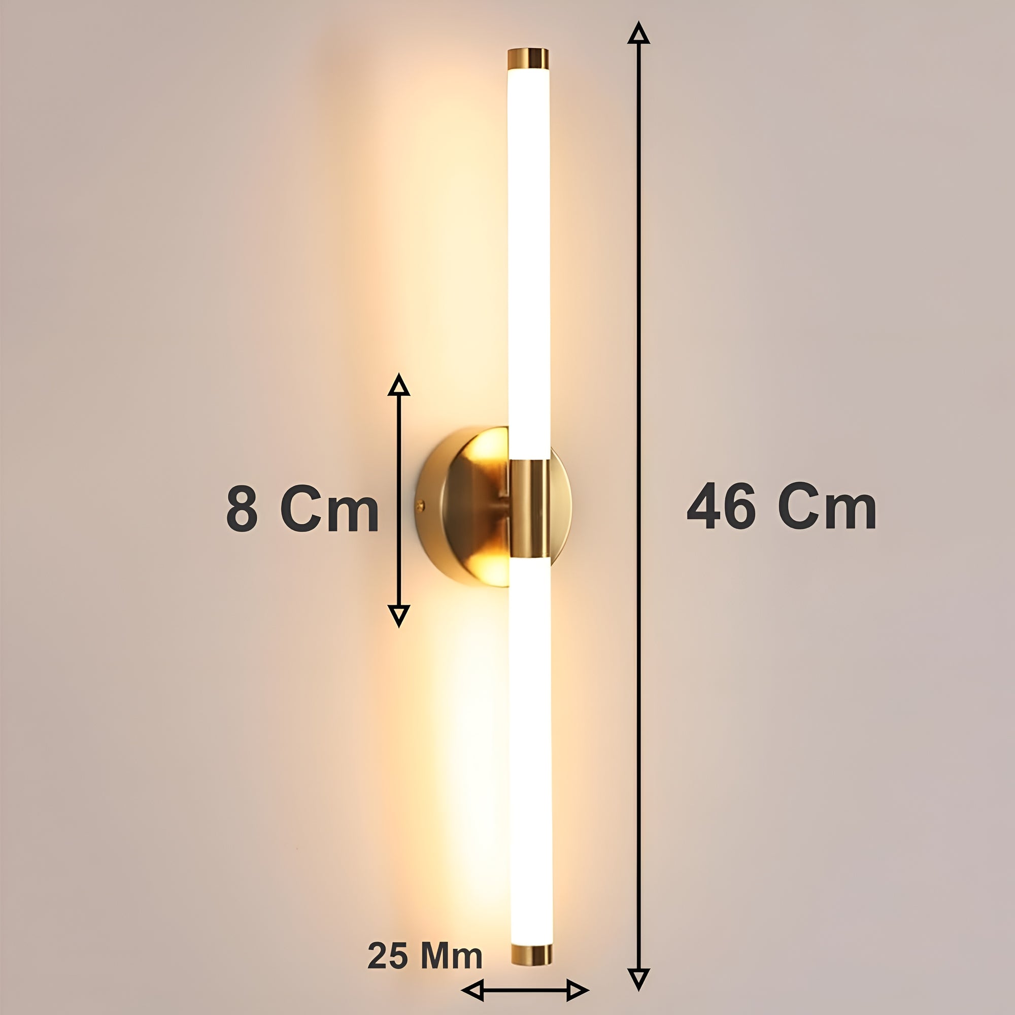 Round Acrylic LED Wall Light – Soft Bright White, 25mm
