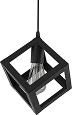 3-Light Black Cube Chandelier
