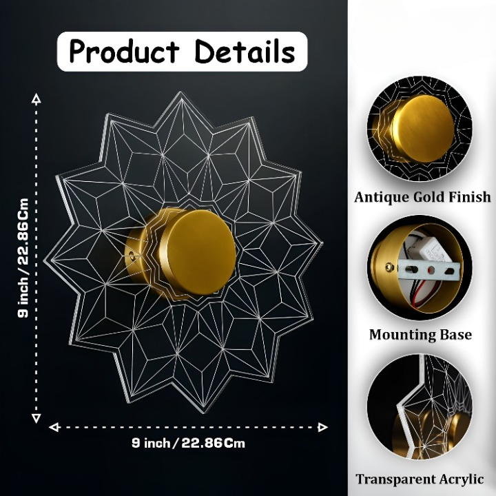 Luxury Diamond 3-Color LED Wall & Ceiling Light | Geometric Acrylic Lamp