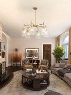 Crystal Gold 6-Light Chandelier | Modern Ceiling Fixture