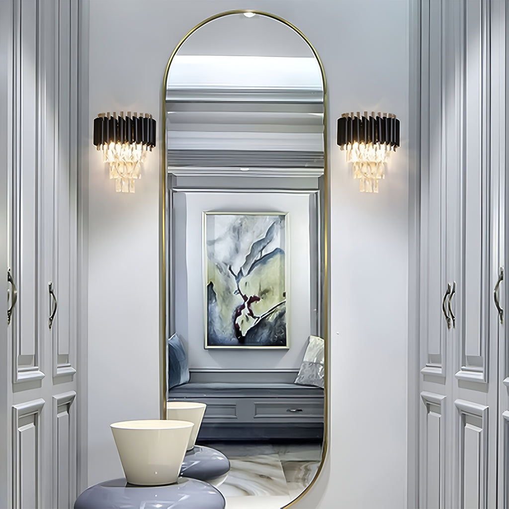 Crystal Black Wall Light