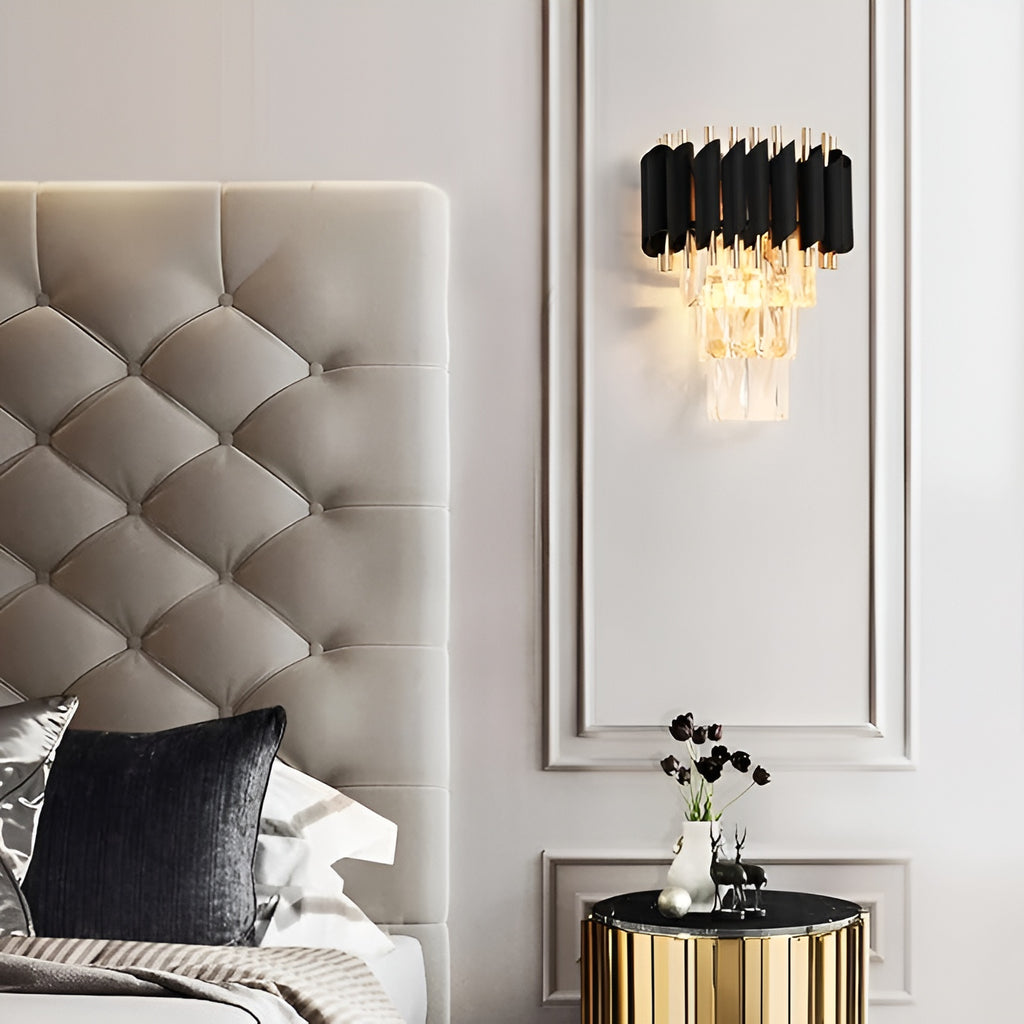 Crystal Black Wall Light