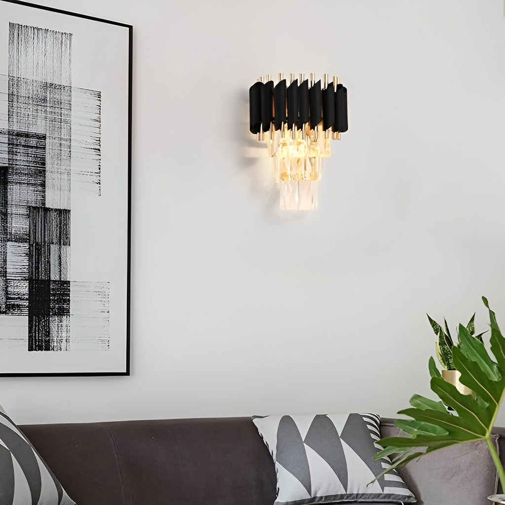 Crystal Black Wall Light