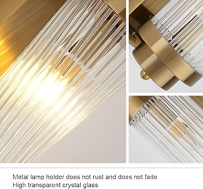 Vintage Columpna Wall Light – Golden Glass Shade