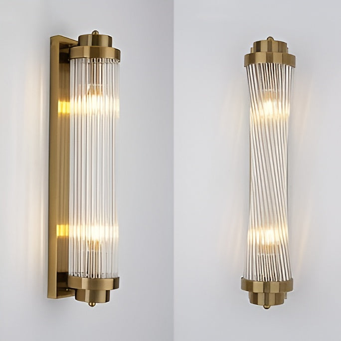 Vintage Columpna Wall Light – Golden Glass Shade