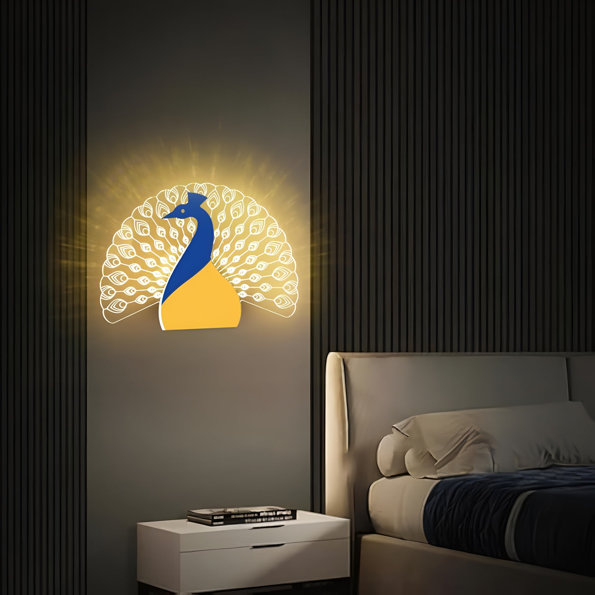 Nova Peacock LED Wall Light – 3-in-1 Decorative Acrylic Lamp