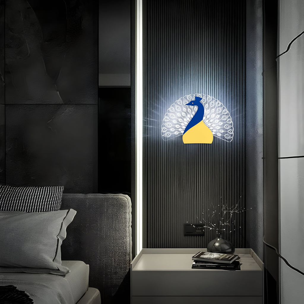 Nova Peacock LED Wall Light – 3-in-1 Decorative Acrylic Lamp