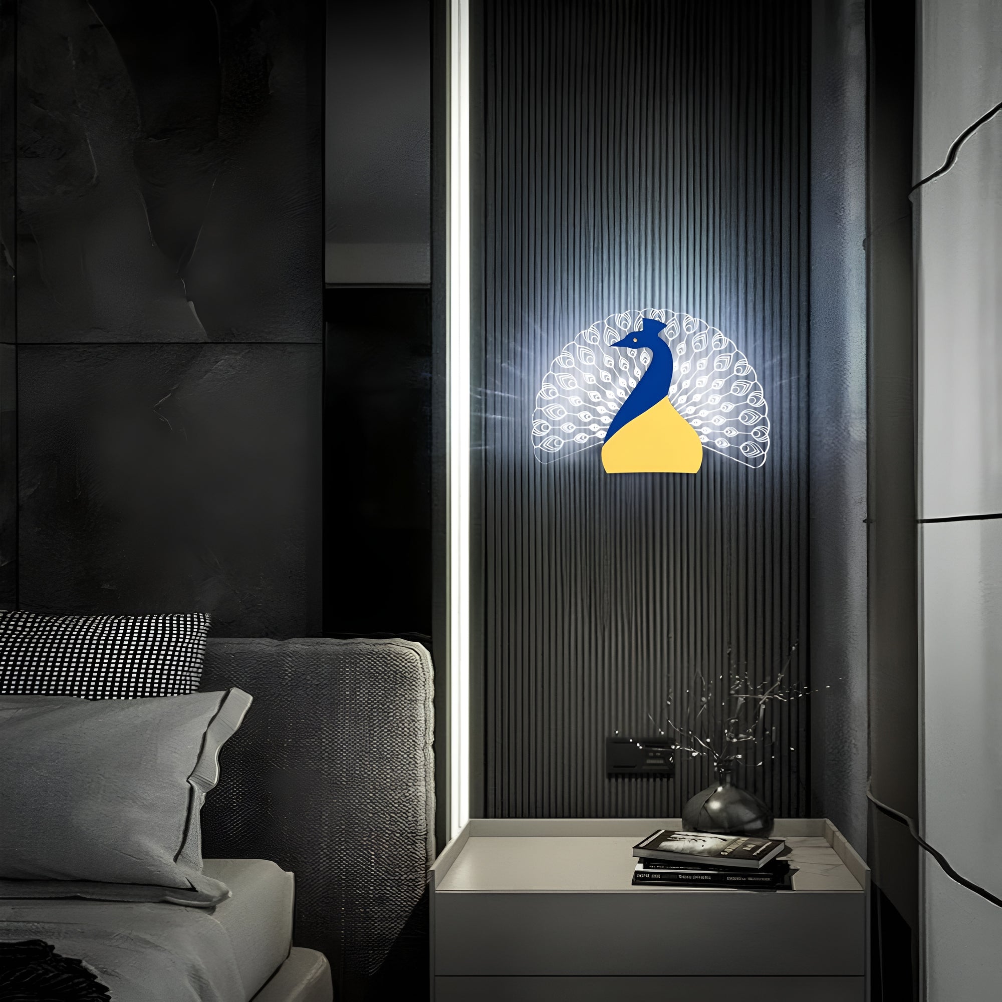Nova Peacock LED Wall Light – 3-in-1 Decorative Acrylic Lamp