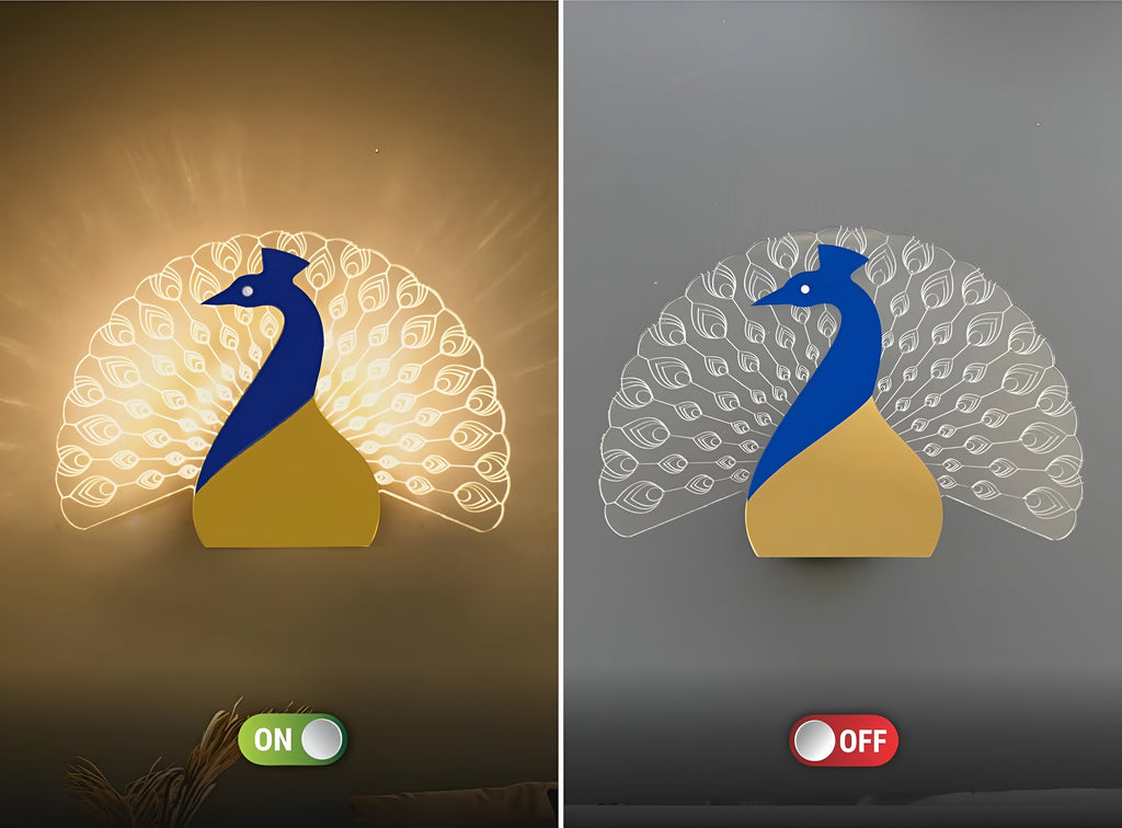 Nova Peacock LED Wall Light – 3-in-1 Decorative Acrylic Lamp