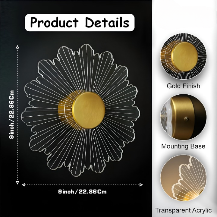 Luminous Flower LED Wall Light | 23 cm Acrylic Decorative Lamp