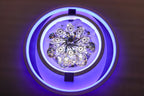 Rotating Crystal Flower LED Chandelier | Color-Changing & Dimmable Ceiling Light