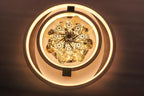Rotating Crystal Flower LED Chandelier | Color-Changing & Dimmable Ceiling Light