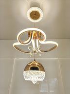 LED Gold Crystal Chandelier | Dimmable Ceiling Light
