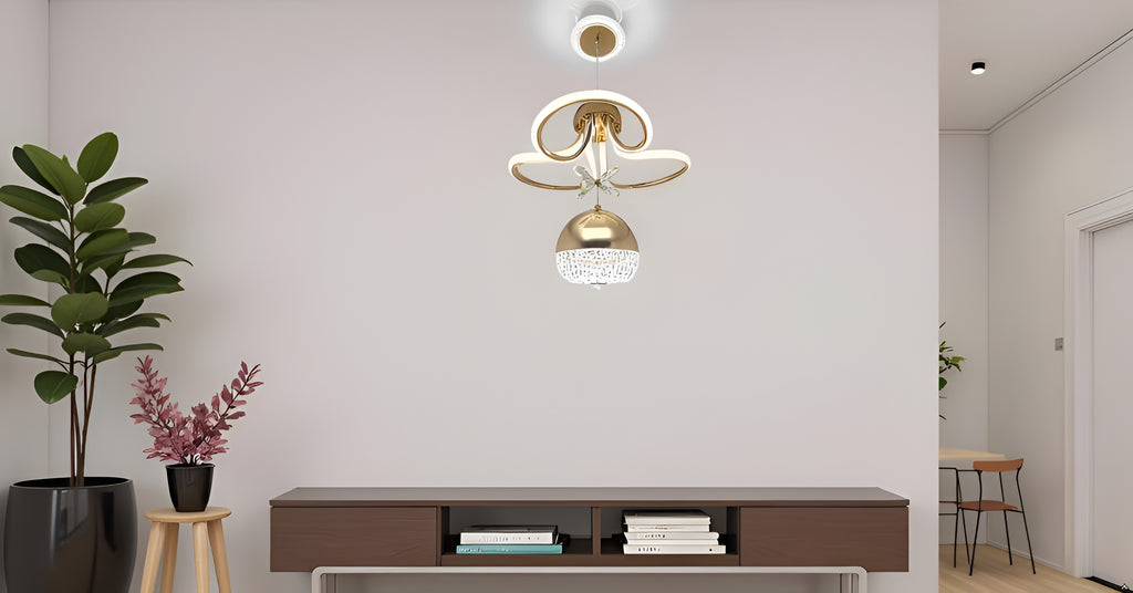 LED Gold Crystal Chandelier | Dimmable Ceiling Light