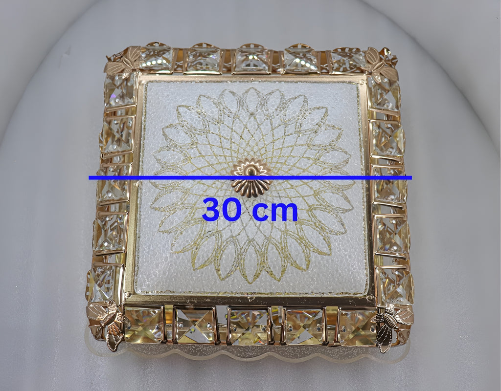Crystal LED Flush Mount Light | Square Modern Ceiling Lamp