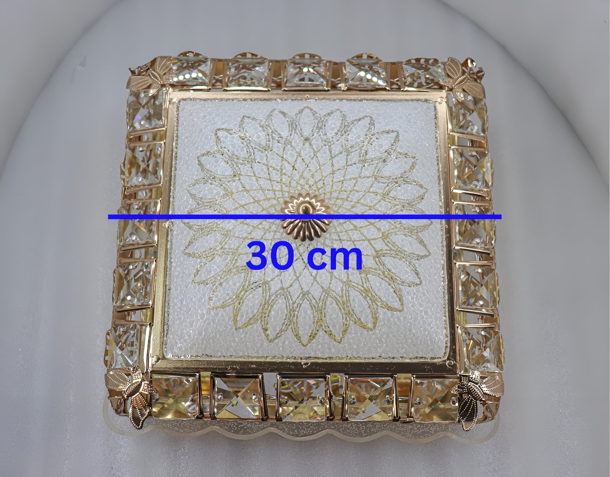 Crystal LED Flush Mount Light | Square Modern Ceiling Lamp