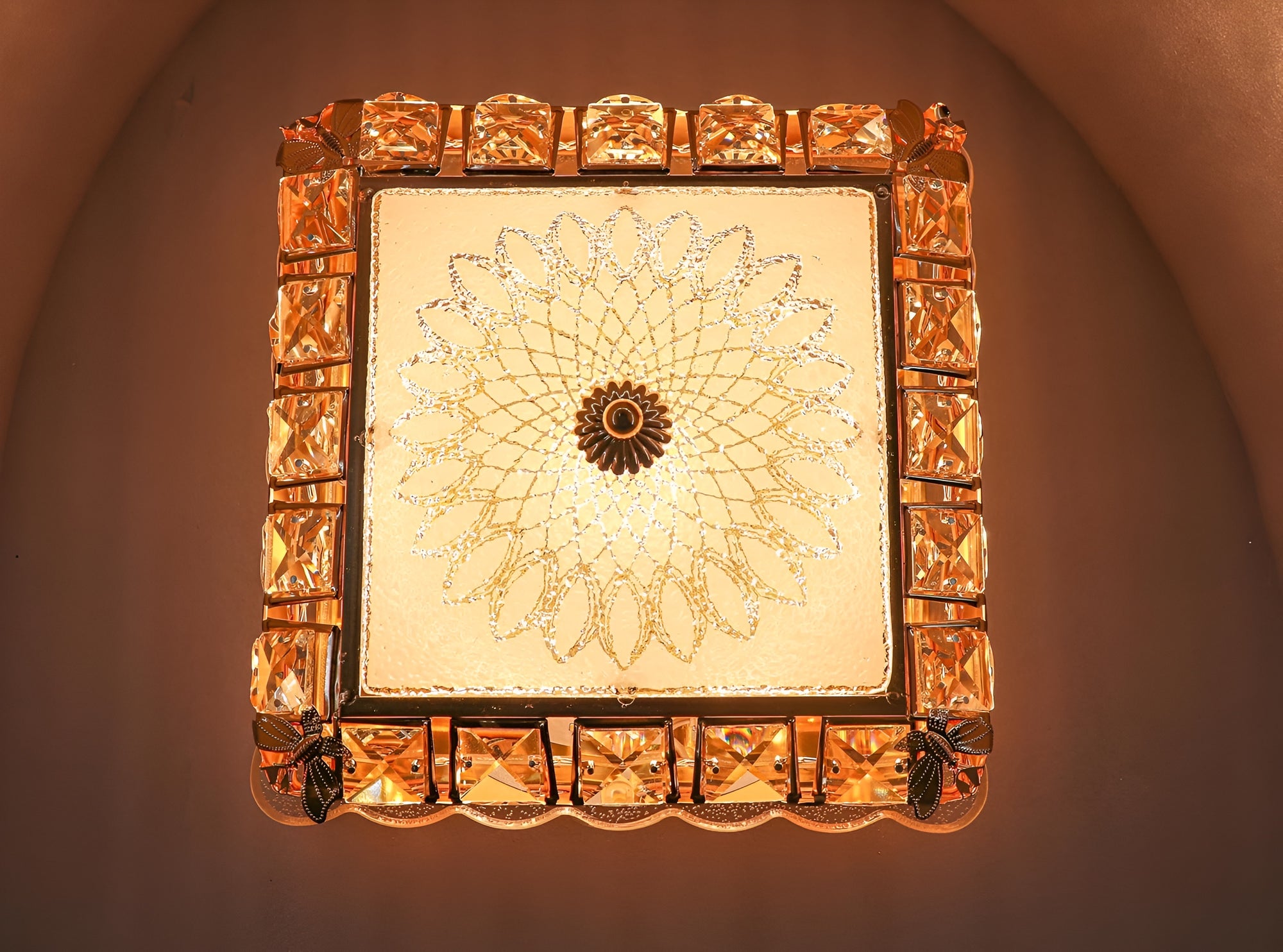 Crystal LED Flush Mount Light | Square Modern Ceiling Lamp