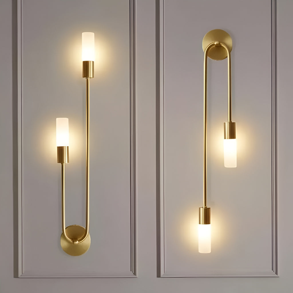 Nautical Gold Wall  Sconce | Dual LED Lights | Brass Finish | Pack of 2