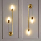Nautical Gold Wall  Sconce | Dual LED Lights | Brass Finish | Pack of 2