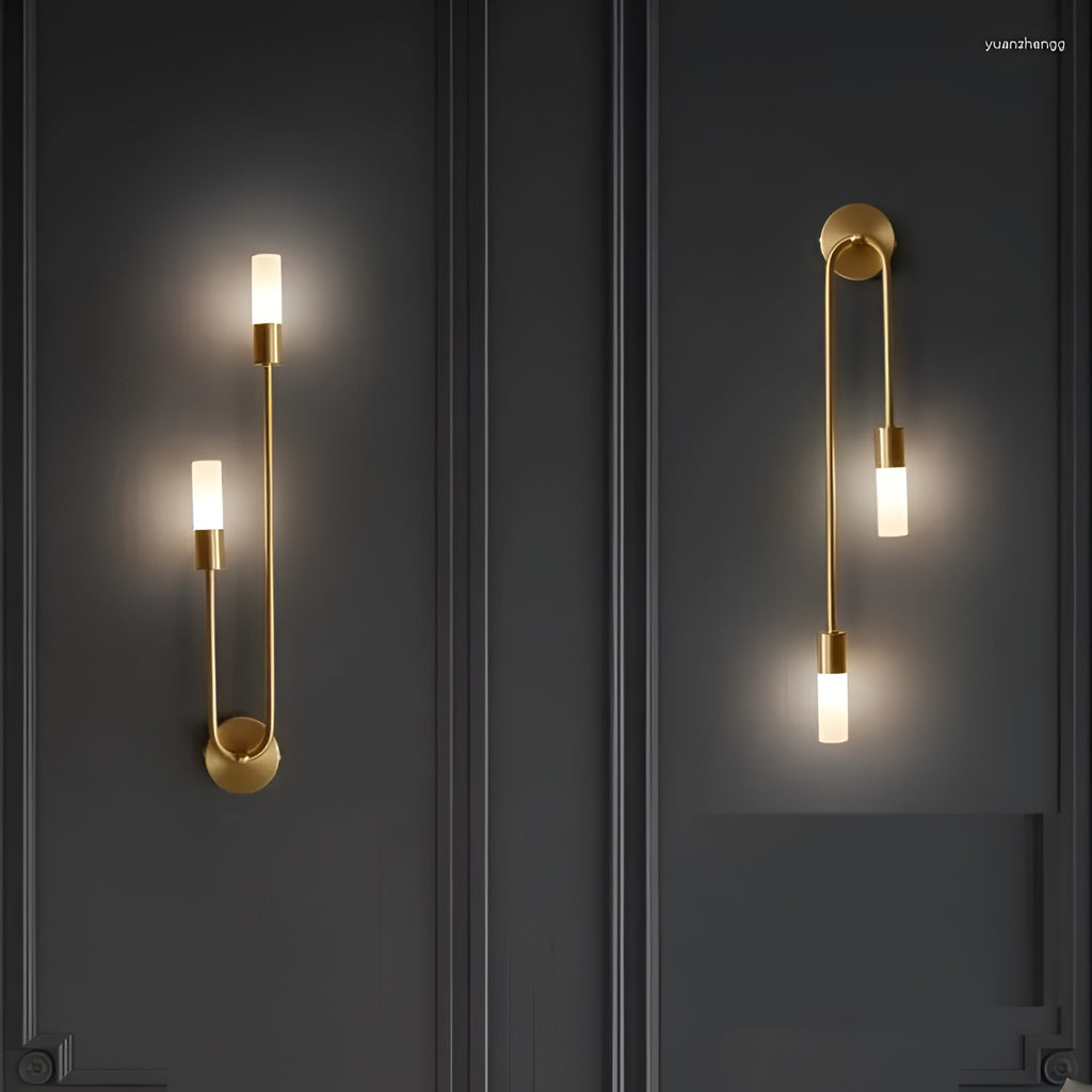 Nautical Gold Wall  Sconce | Dual LED Lights | Brass Finish | Pack of 2