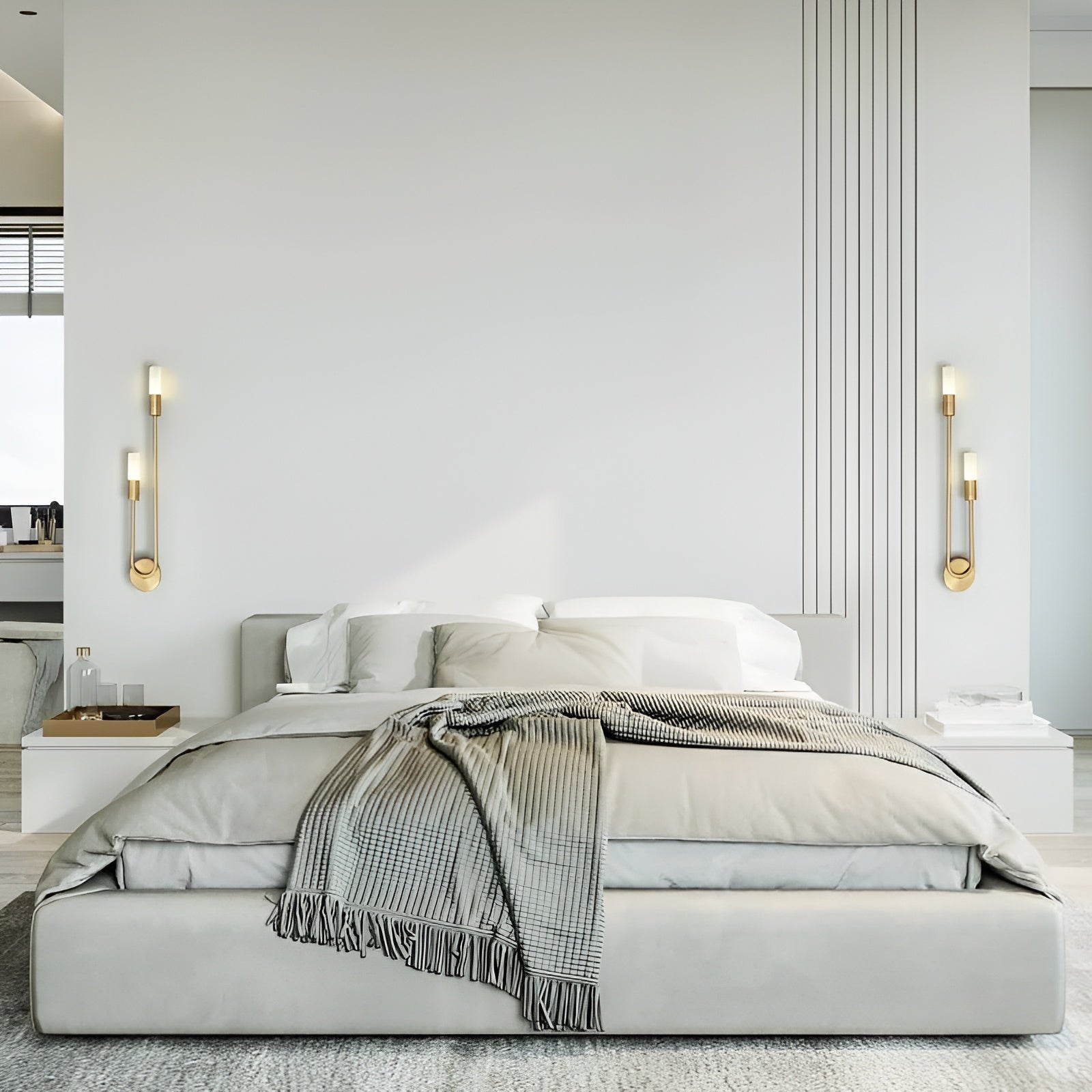 Nautical Gold Wall  Sconce | Dual LED Lights | Brass Finish | Pack of 2