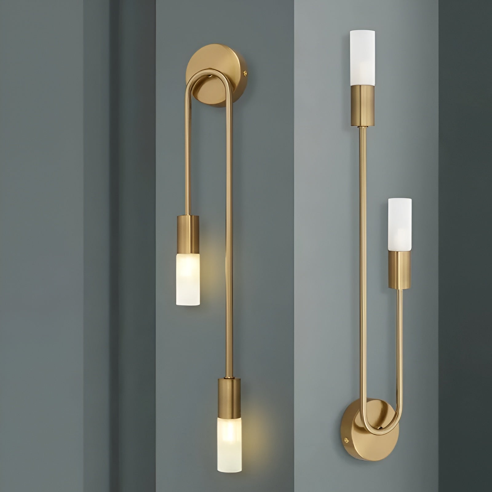 Nautical Gold Wall  Sconce | Dual LED Lights | Brass Finish | Pack of 2