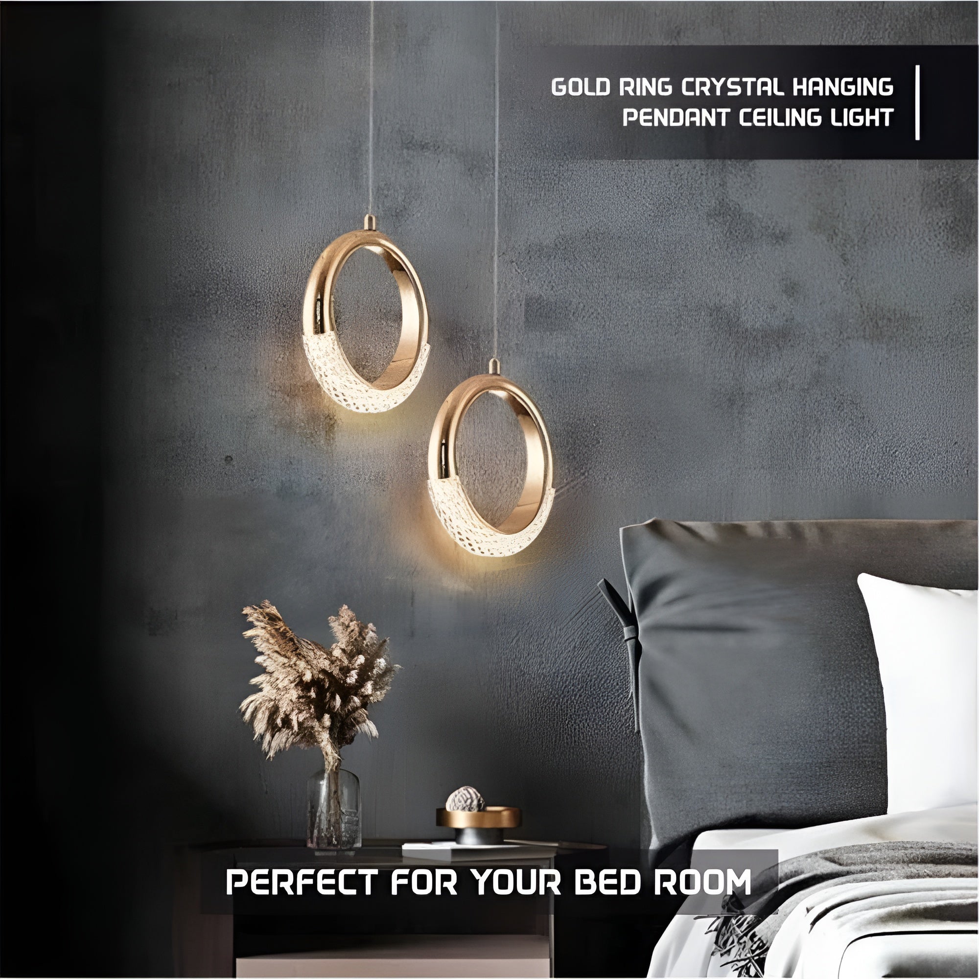 Electricals Half Moon Pendant Light | Warm White Hanging Lamp