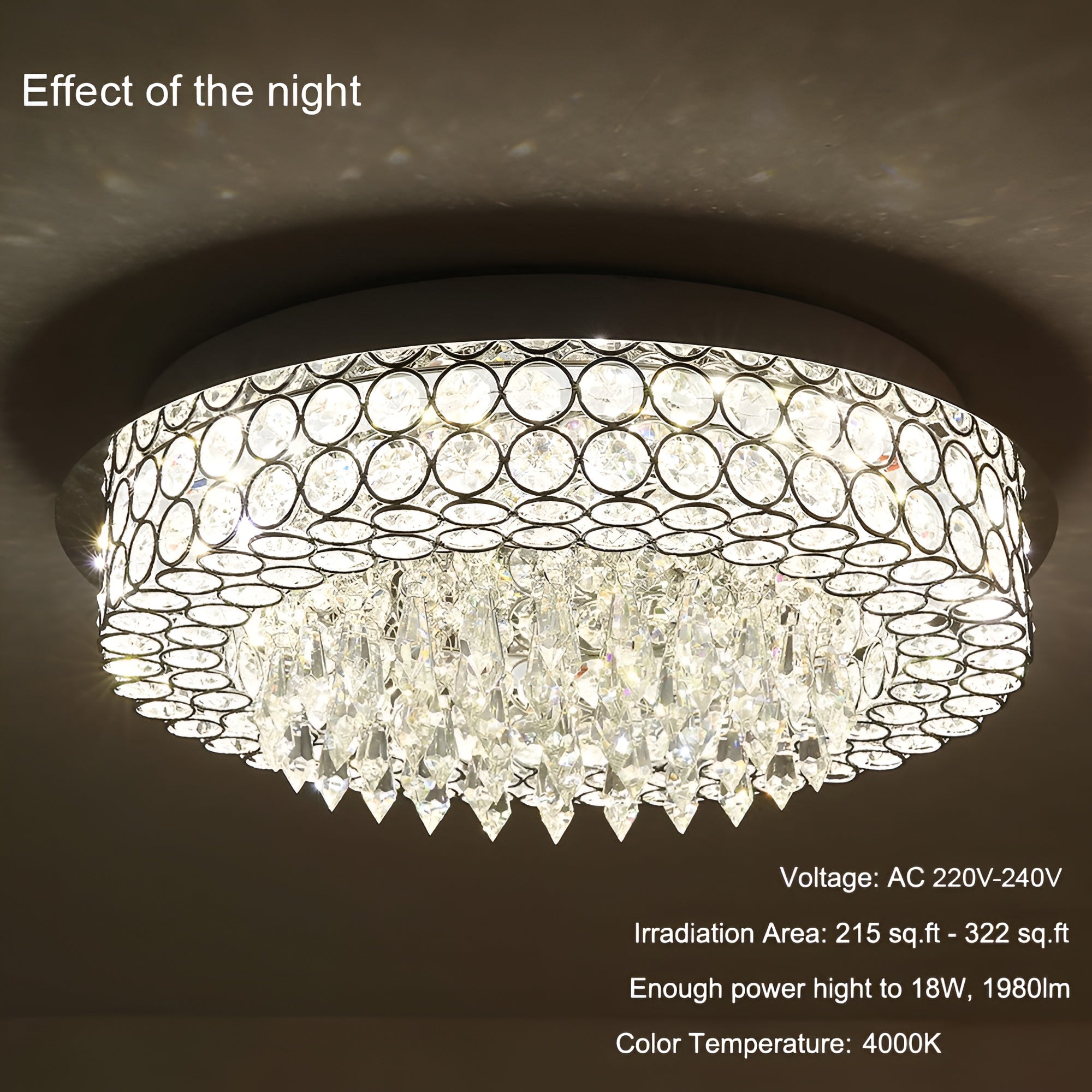 LED Crystal Ceiling Chandelier Light