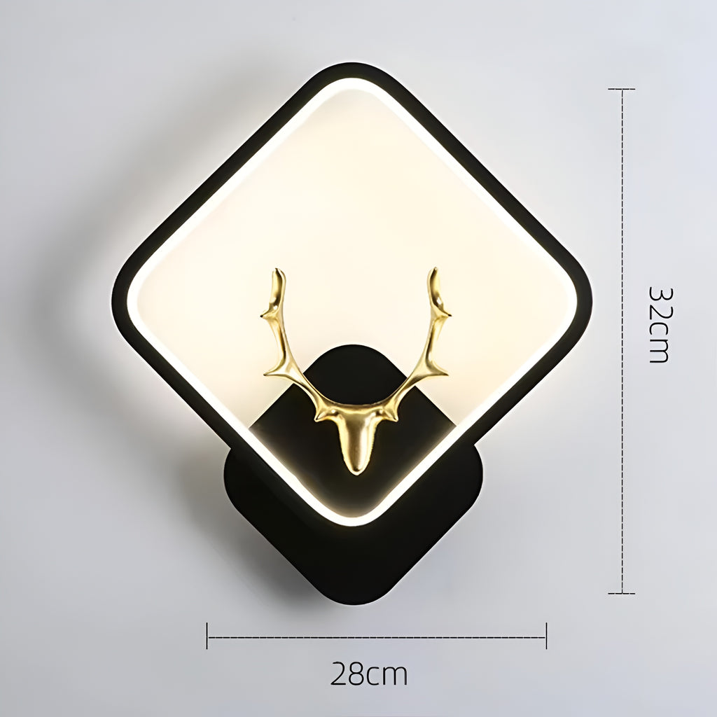 LED Wall Lamp – Stag Design, Square Shape