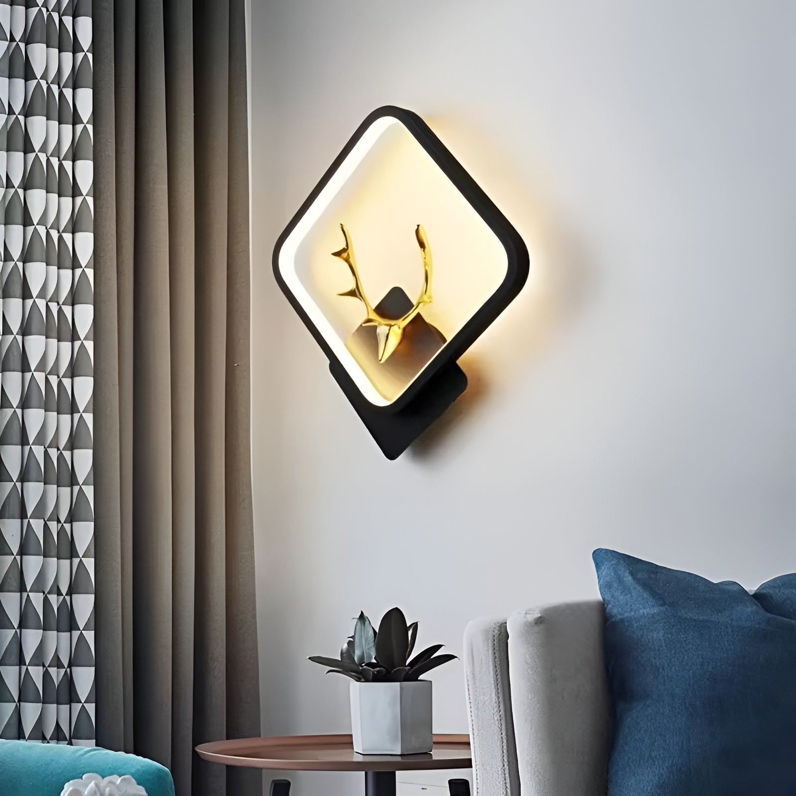 LED Wall Lamp – Stag Design, Square Shape
