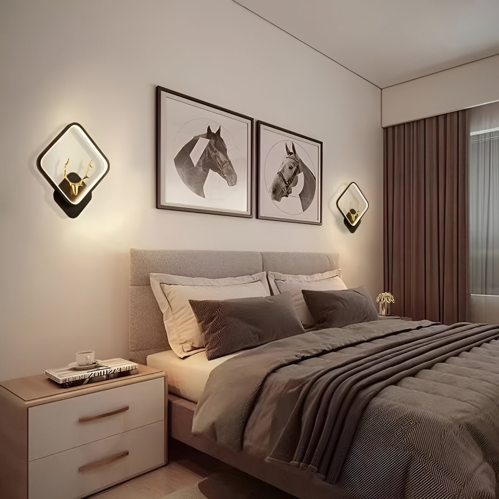 LED Wall Lamp – Stag Design, Square Shape