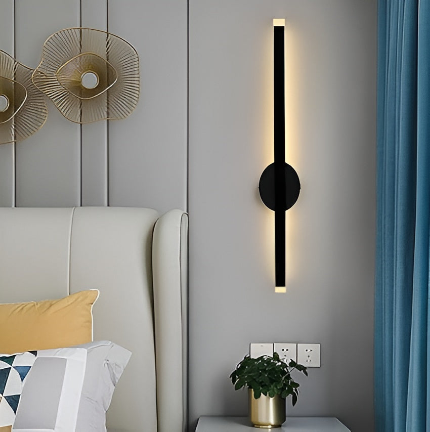 15W Modern Black LED Wall Sconce – Sleek Long Light