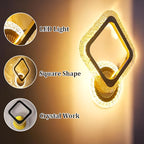 Crystal-Edge LED Wall Light – Geometric Diamond & Ring Design