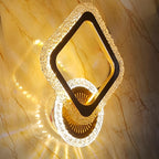 Crystal-Edge LED Wall Light – Geometric Diamond & Ring Design