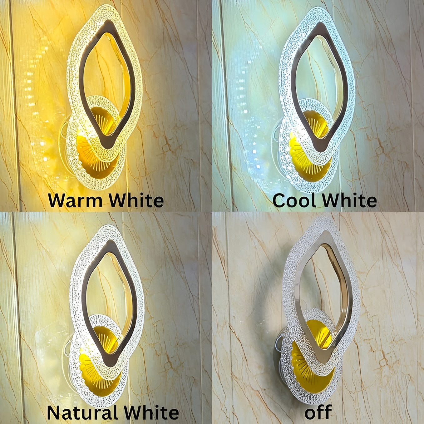 Golden Acrylic Crystal Wall Light – Color-Changing LED