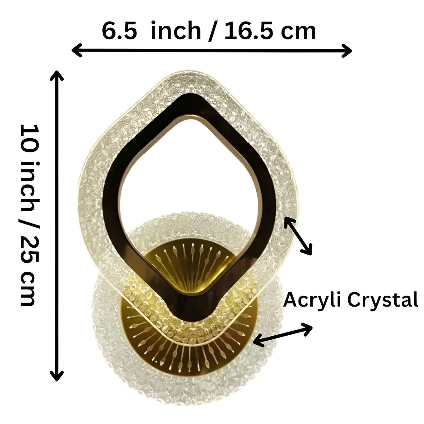 Golden Acrylic Crystal Wall Light – Color-Changing LED