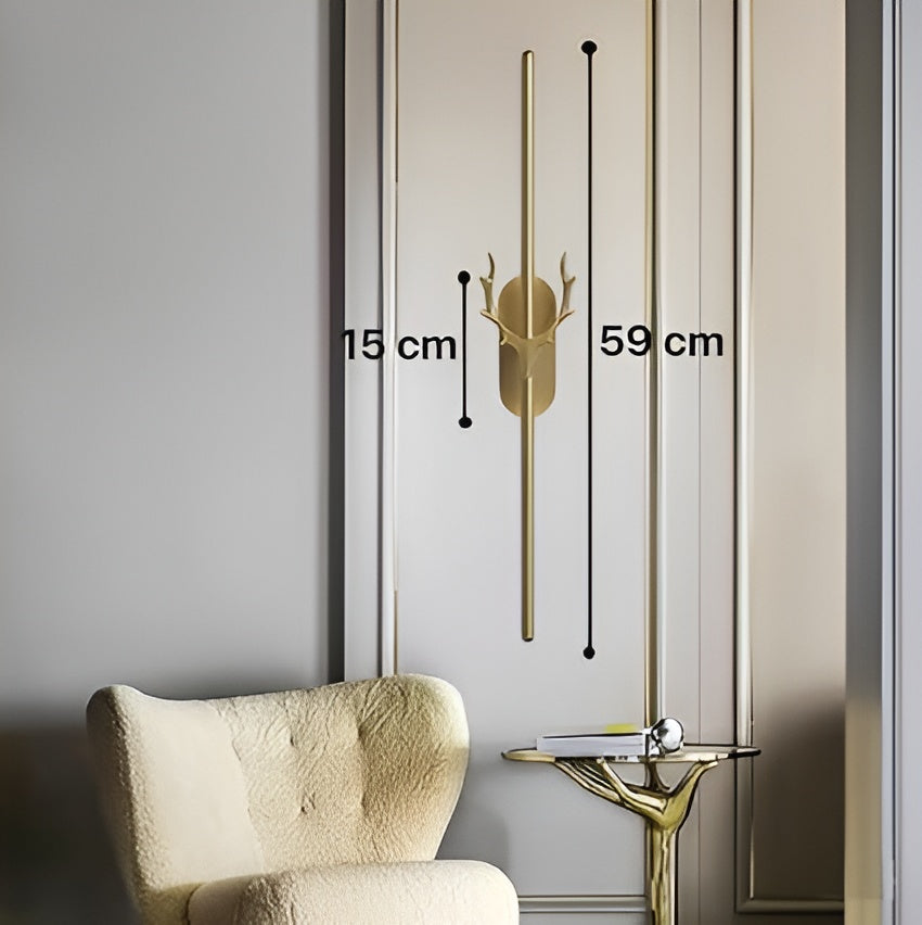 Modern LED Wall Sconce – Regal Horn Gold, 3-Color Modes