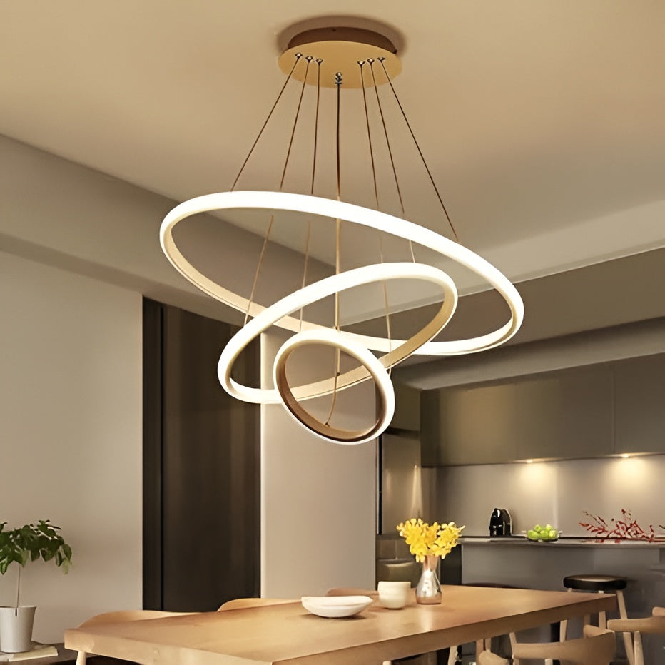 Modern 3-Ring Metal LED Chandelier