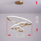 Modern 3-Ring Metal LED Chandelier