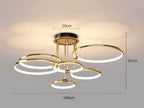 Modern Gold LED Ring Chandelier – 6-Light, Single Pack