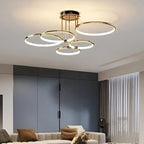 Modern Gold LED Ring Chandelier – 6-Light, Single Pack
